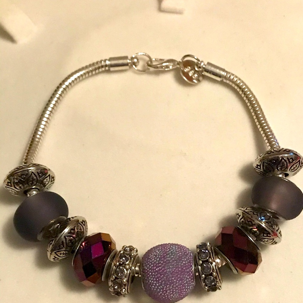 Purple beaded bracelet